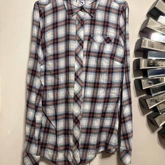 Plaid Button Down Layering Shirt - Picture 1 of 7
